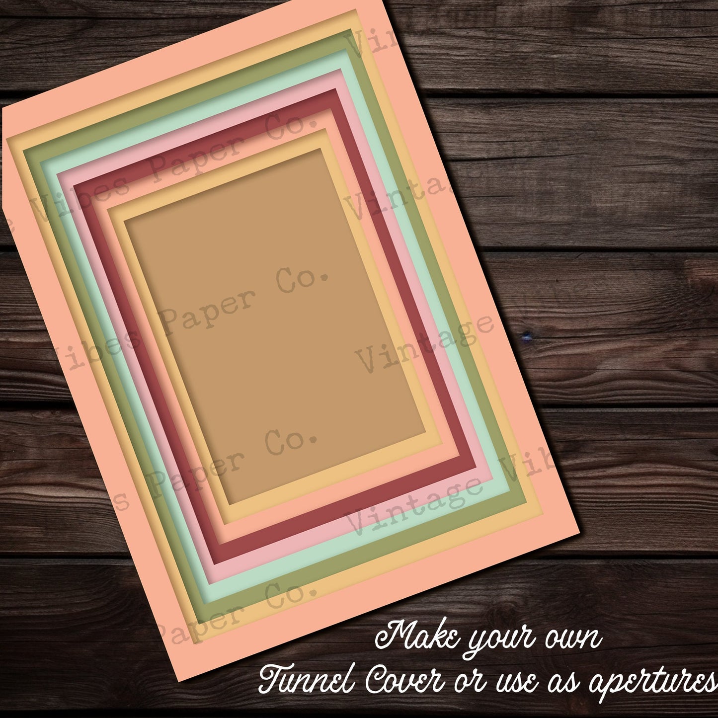 Junk journal printable Journal rectangle tunnel cover apertures templates