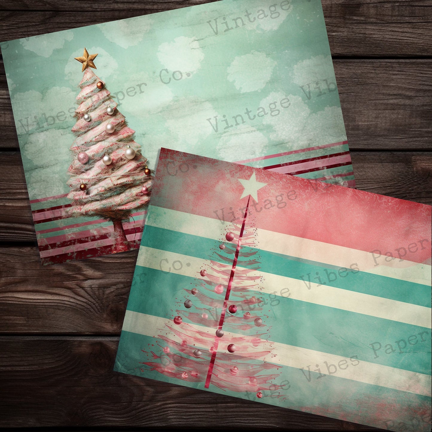 Christmas Junk journal papers grunge Christmas trees, winter junk journal paper kit digital printable Christmas pattern grungy papers