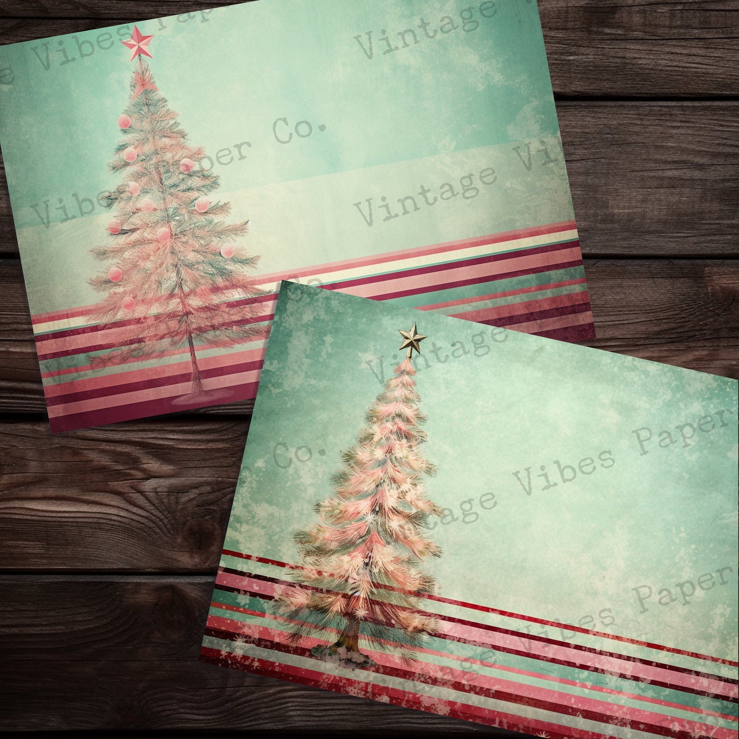 Christmas Junk journal papers grunge Christmas trees, winter junk journal paper kit digital printable Christmas pattern grungy papers