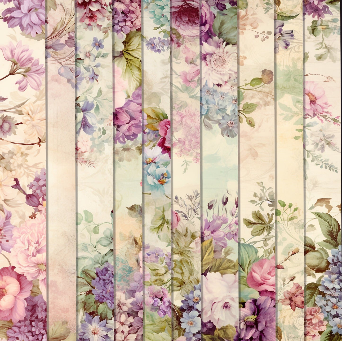 Junk journal floral background papers mega bundle, Spring floral papers, coloured backing pages for scrapbooking & more, 60 sheet bundle!