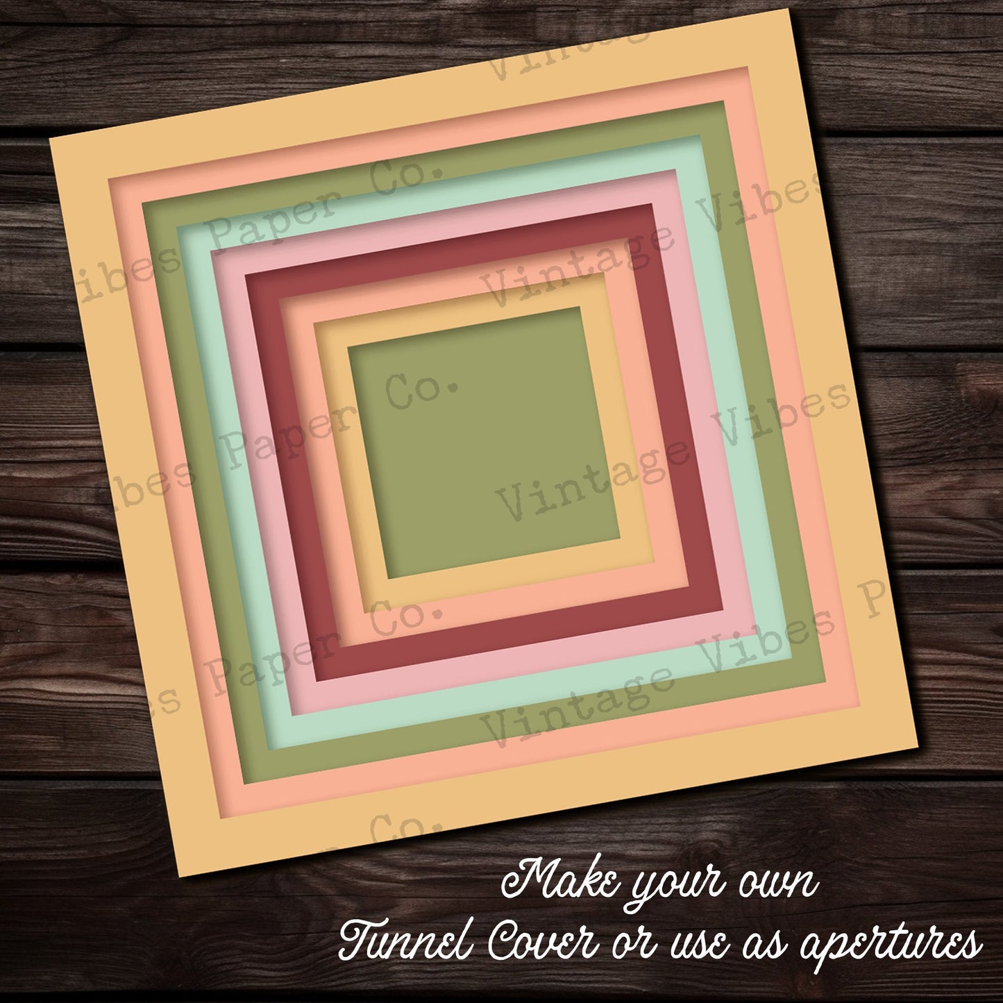 Junk journal printable Journal 5" square tunnel cover apertures templates