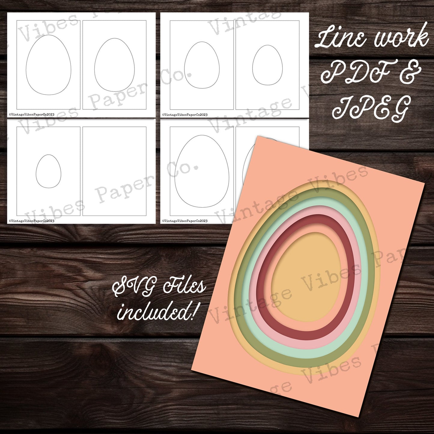 Junk journal printable Journal Easter Egg tunnel cover apertures templates