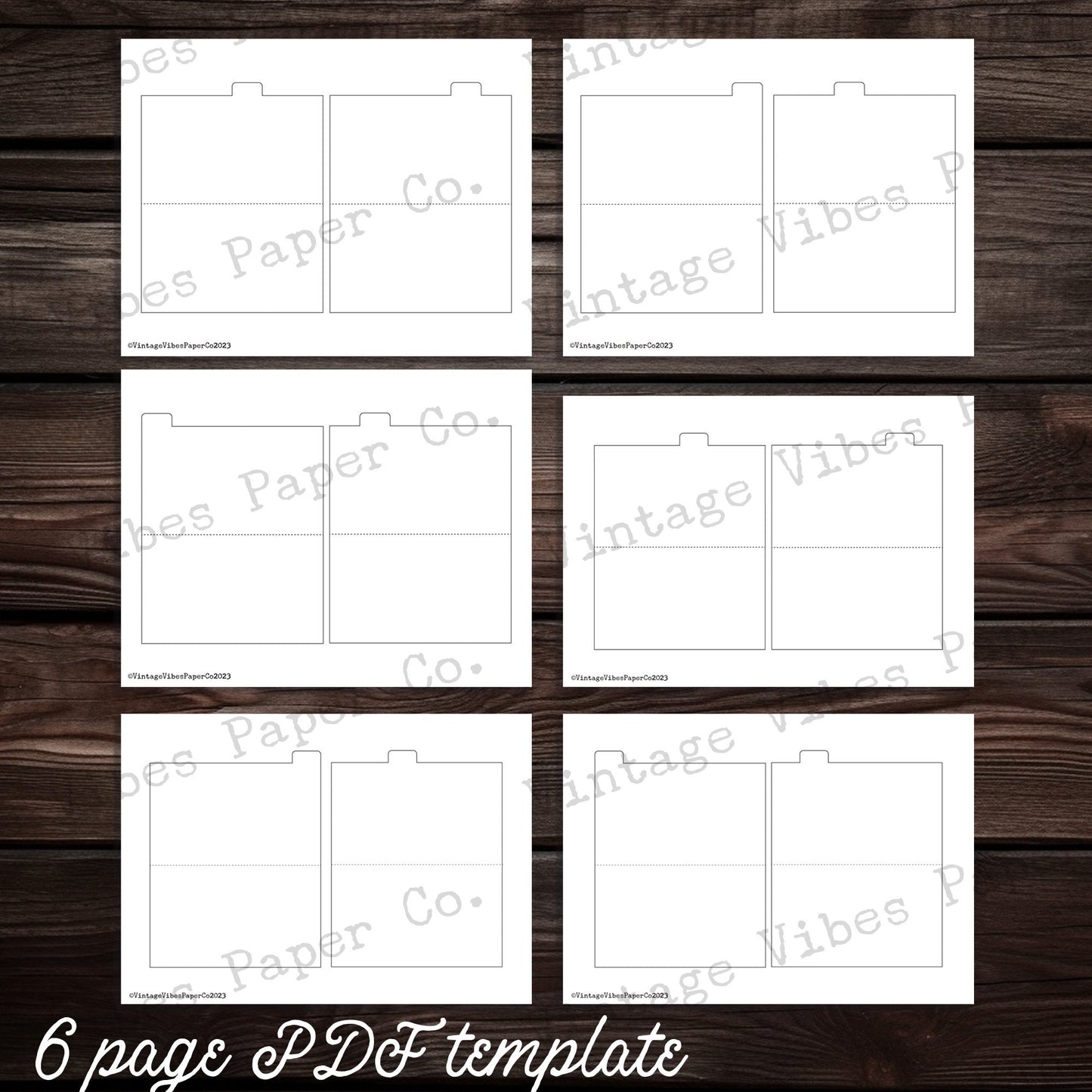 Tabbed index file junk journal template