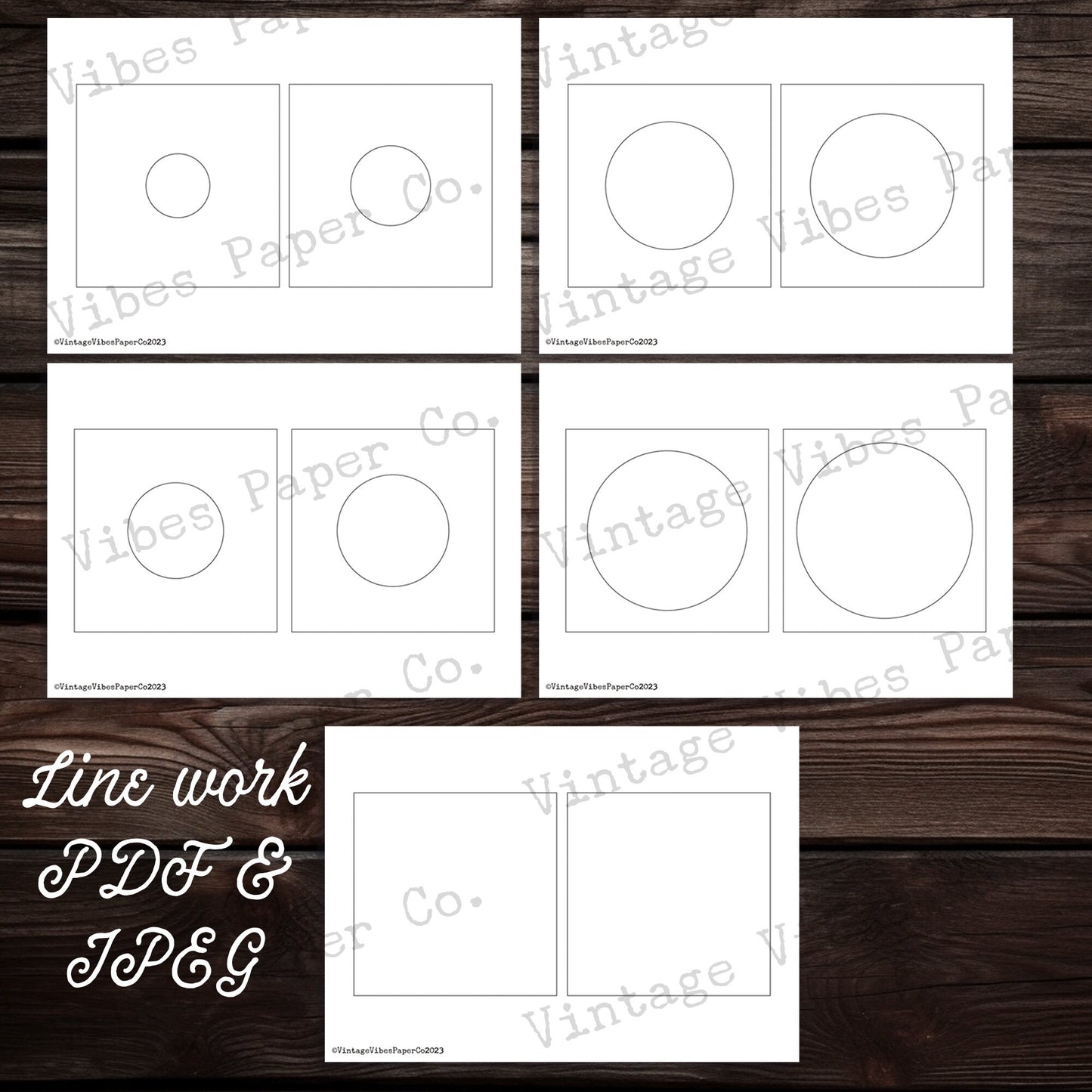 Junk journal printable Journal 5" circle tunnel cover apertures templates