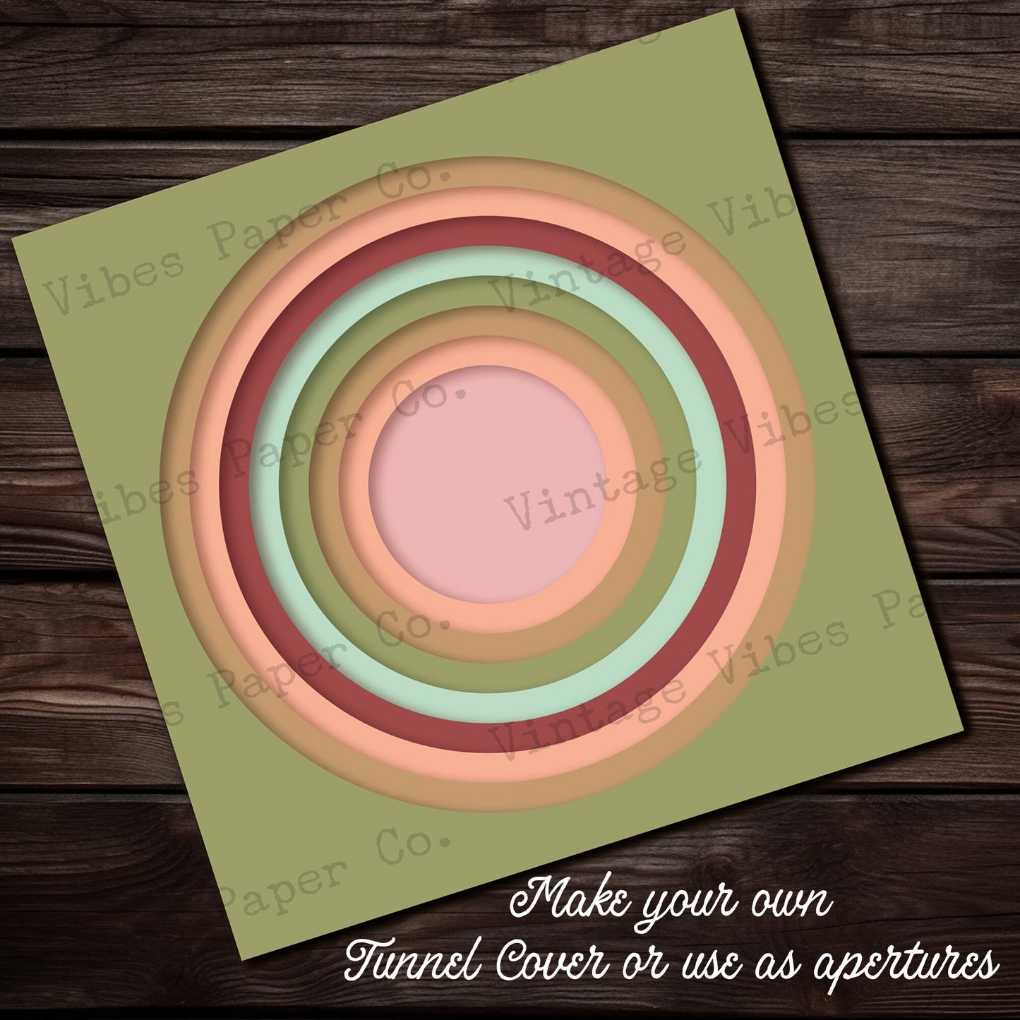 Junk journal printable Journal 5" circle tunnel cover apertures templates