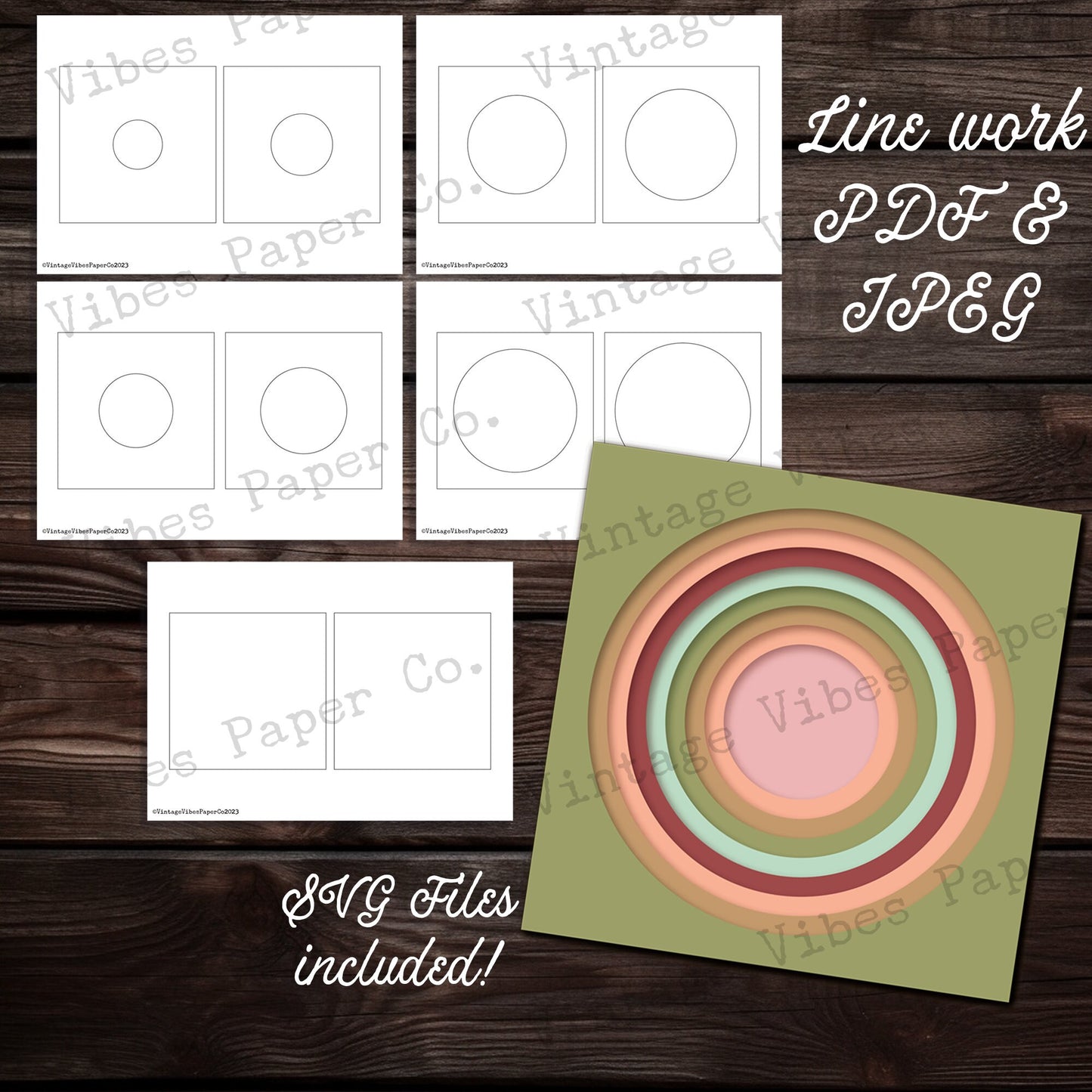 Junk journal printable Journal 5" circle tunnel cover apertures templates