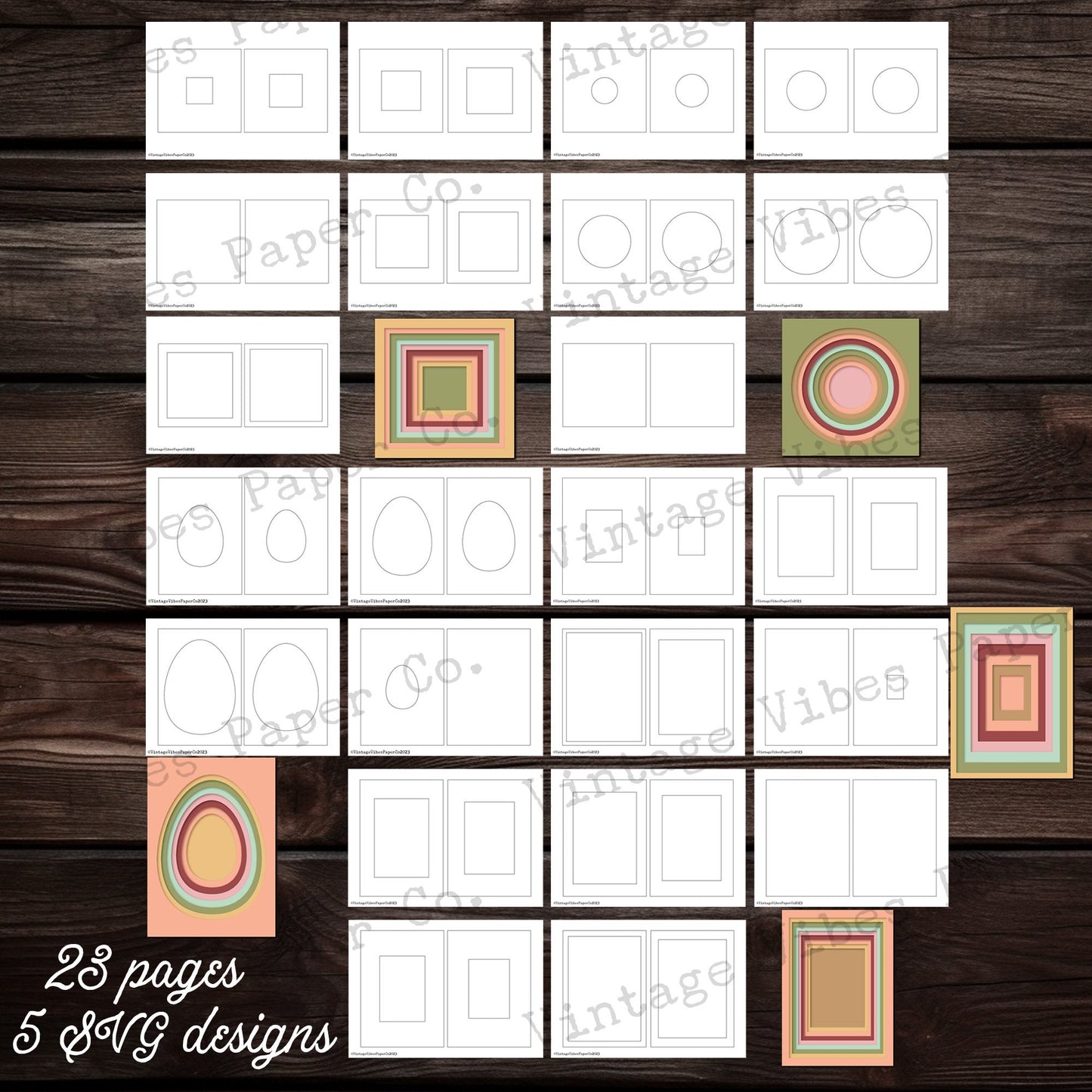 Junk journal printable Journal tunnel cover apertures template bundle