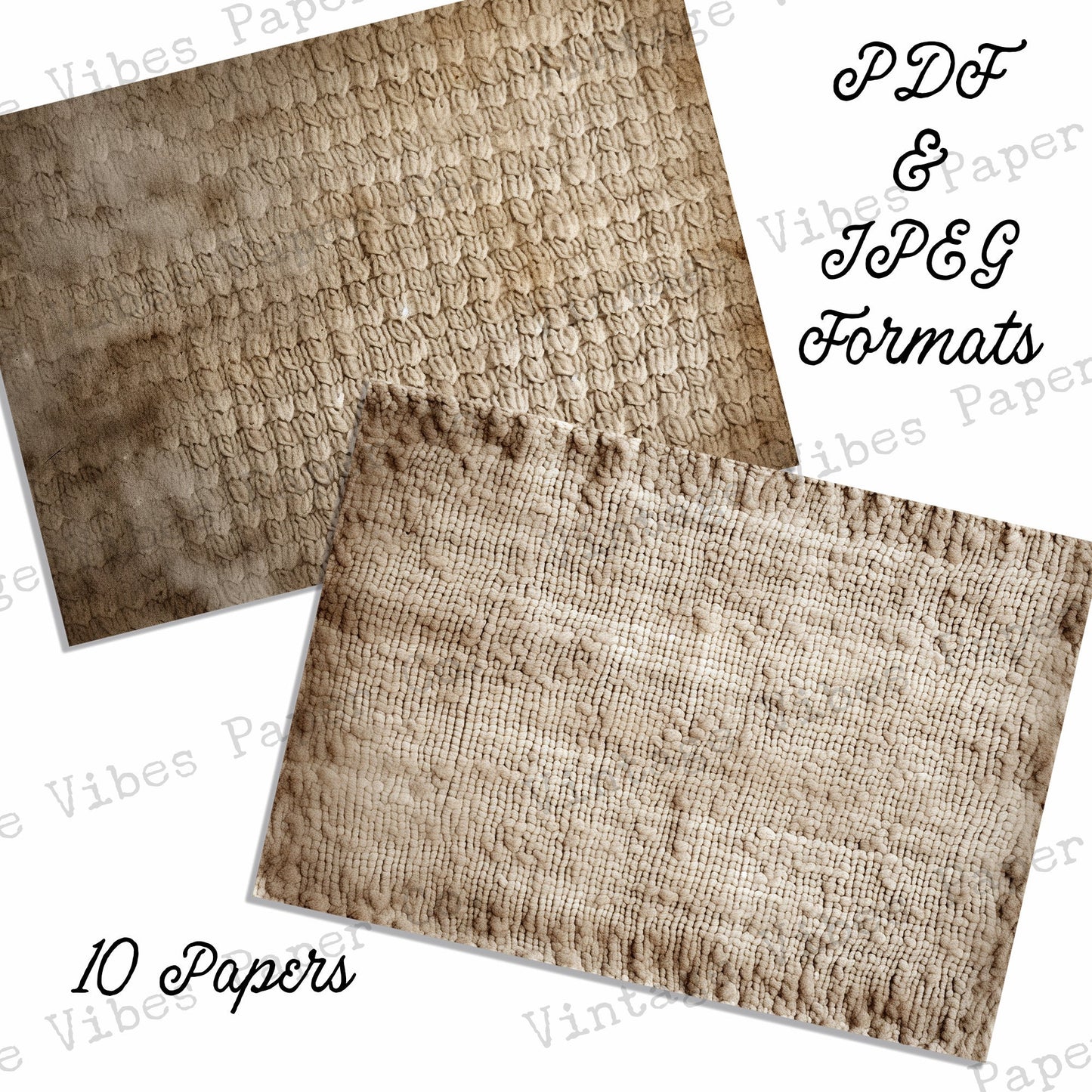 Grungy Fabric digital printable papers for Junk journal, textured textile neutral background papers, collage sheets for scrapbooks & craft