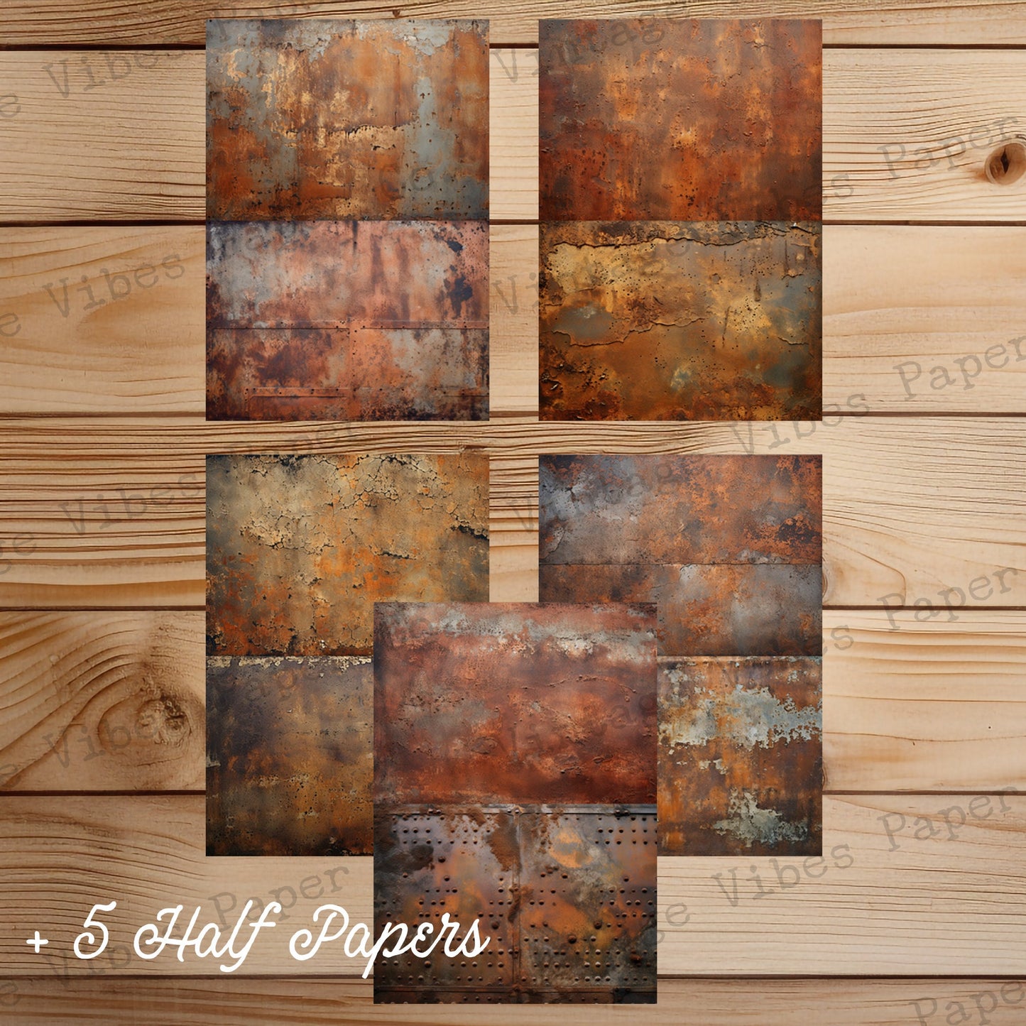 Grunge Metal Junk journal digital paper pack, instant download printable journaling & scrapbook papers, mixed media collage backgrounds