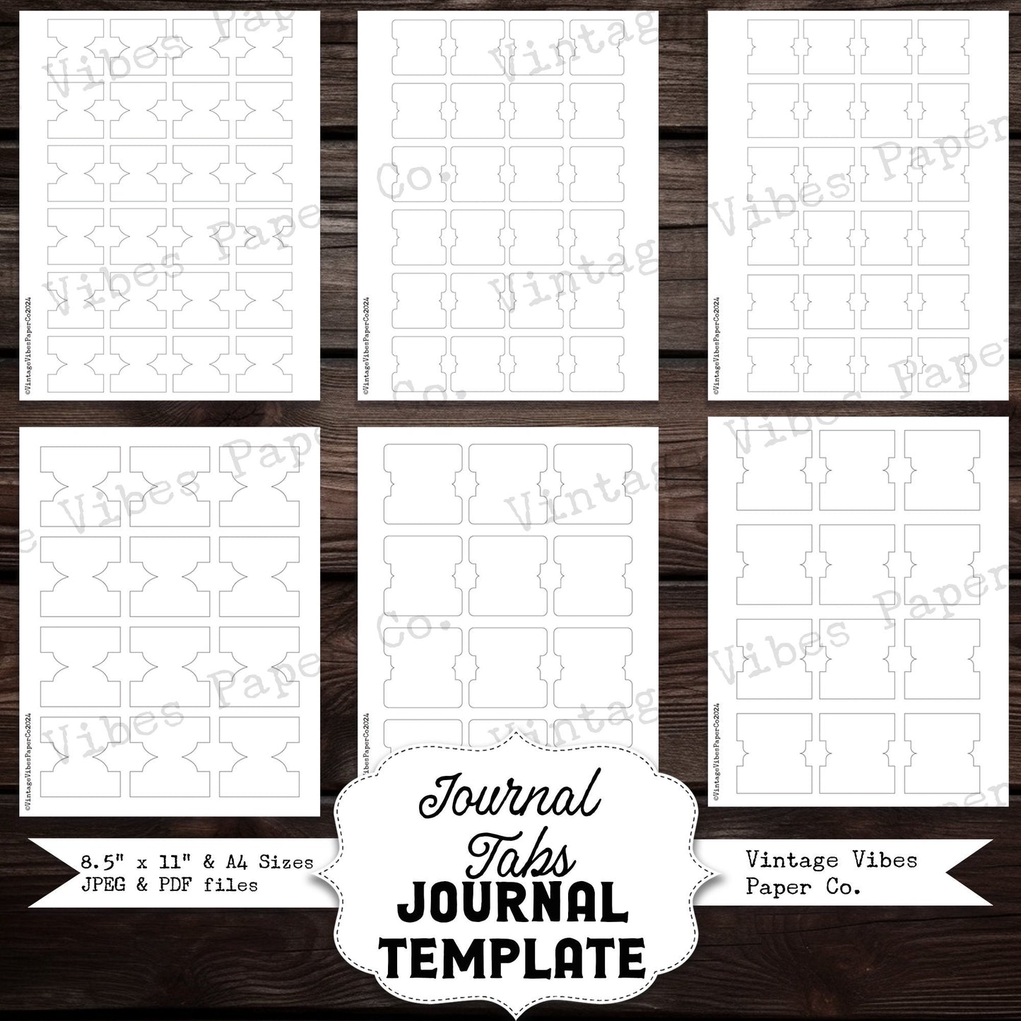 Junk journal printable Journal tab templates