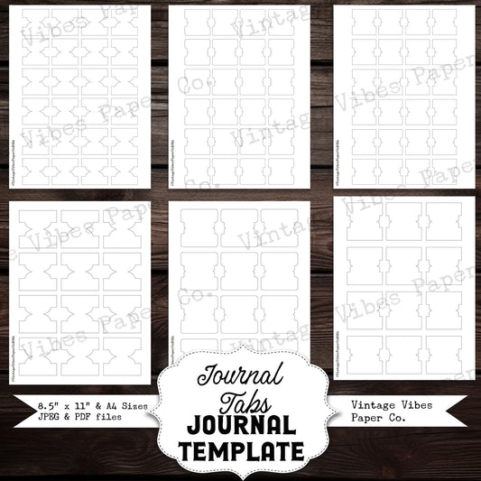 Junk journal printable Journal tab templates