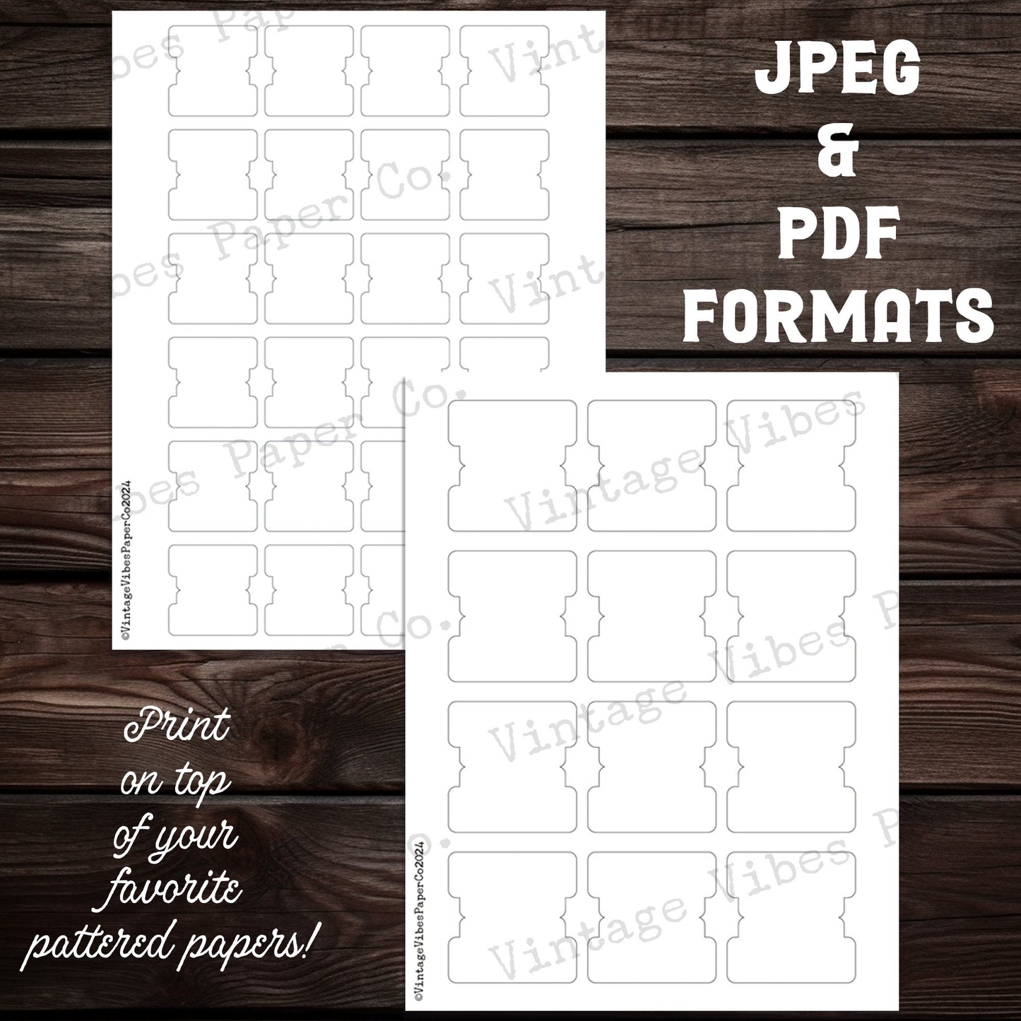 Junk journal printable Journal tab templates